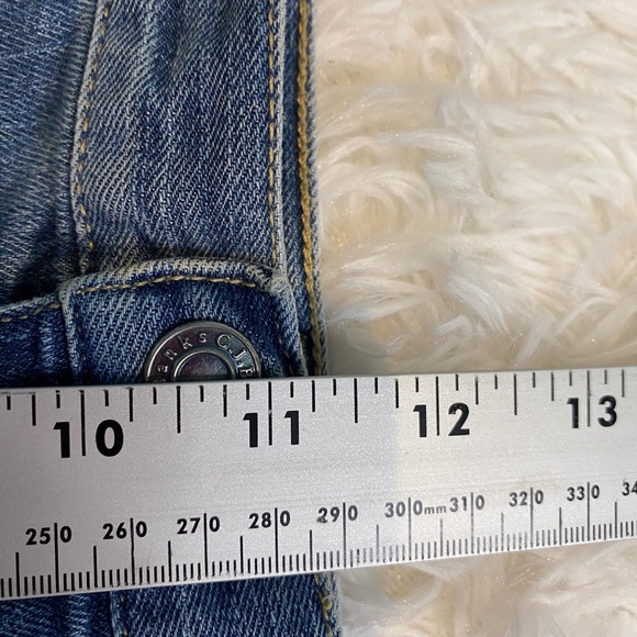 CJ Banks denim cropped jeans with red/white/blue button detail at hem - Picture 5 of 8